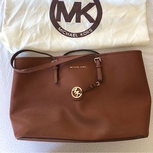 Michael Kors Saffiano Leather Tote Bag - Camel